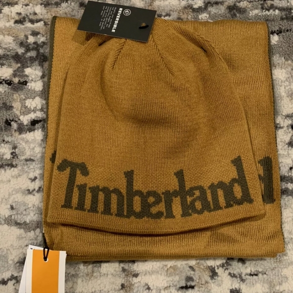Timberland Other - Timberland Reversible Hat Beanie, Scarf Set (One Sz)